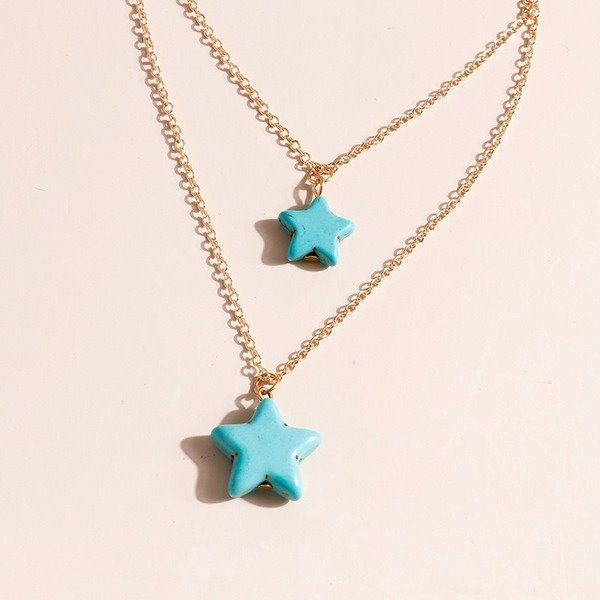 Wholesale Turquoise Star Necklace JDC-NE-Weny019 Bracelet 纹颖 Wholesale Jewelry JoyasDeChina Joyas De China