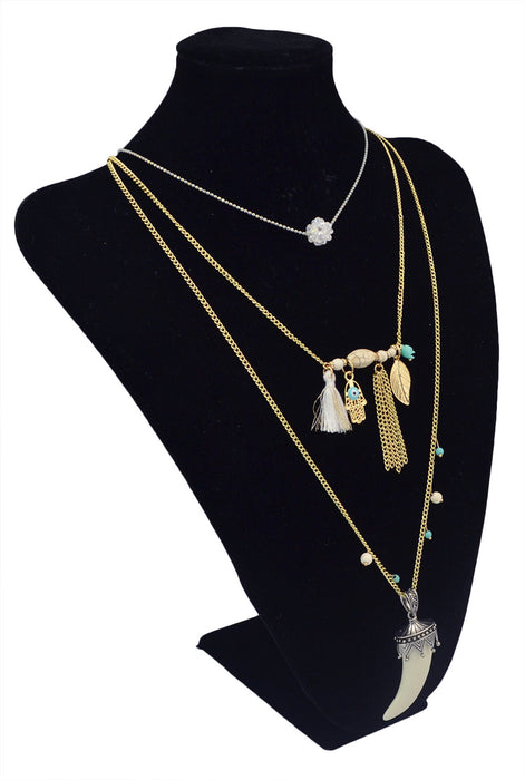 Wholesale Turquoise Tassel Alloy Necklaces JDC-NE-Yunl016 Necklaces 云罗 Wholesale Jewelry JoyasDeChina Joyas De China