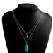 Wholesale Turquoise Water Drop Necklace JDC-NE-Weny021 NECKLACE 纹颖 gold Wholesale Jewelry JoyasDeChina Joyas De China