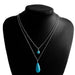 Wholesale Turquoise Water Drop Necklace JDC-NE-Weny021 NECKLACE 纹颖 silver Wholesale Jewelry JoyasDeChina Joyas De China