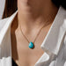 Wholesale Turquoise Water Drop Necklace JDC-NE-Weny023 NECKLACE 纹颖 Wholesale Jewelry JoyasDeChina Joyas De China