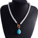Wholesale Turquoise Water Drop Necklace JDC-NE-Weny030 NECKLACE 纹颖 1 Wholesale Jewelry JoyasDeChina Joyas De China