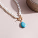 Wholesale Turquoise Water Drop Necklace JDC-NE-Weny030 NECKLACE 纹颖 Wholesale Jewelry JoyasDeChina Joyas De China