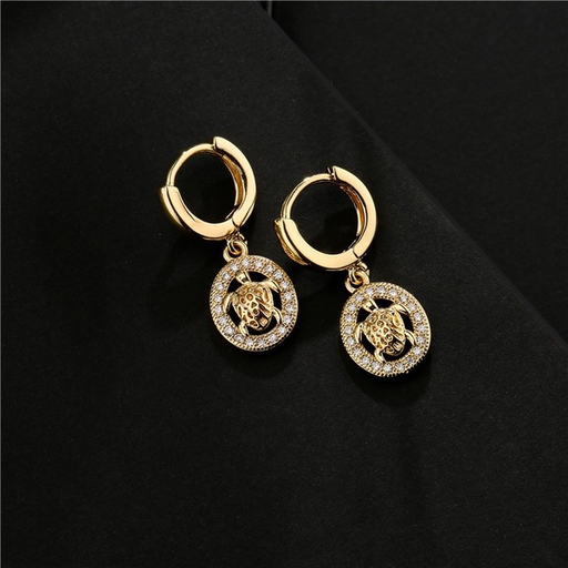 Bulk Jewelry Wholesale turtle copper micro-inlaid zircon earrings JDC-ES-ag118 Wholesale factory from China YIWU China