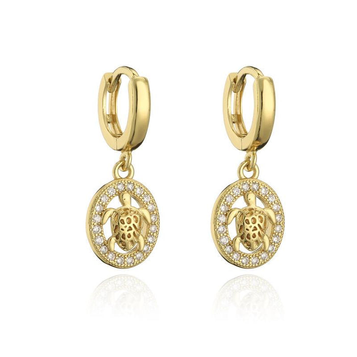 Wholesale turtle copper micro-inlaid zircon earrings JDC-ES-ag118 Earrings JoyasDeChina 40983 Wholesale Jewelry JoyasDeChina Joyas De China