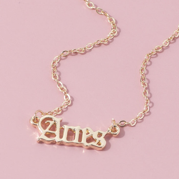 Wholesale twelve constellation alloy necklace JDC-NE-YiD008 Necklaces 宜达 3-Aries Wholesale Jewelry JoyasDeChina Joyas De China