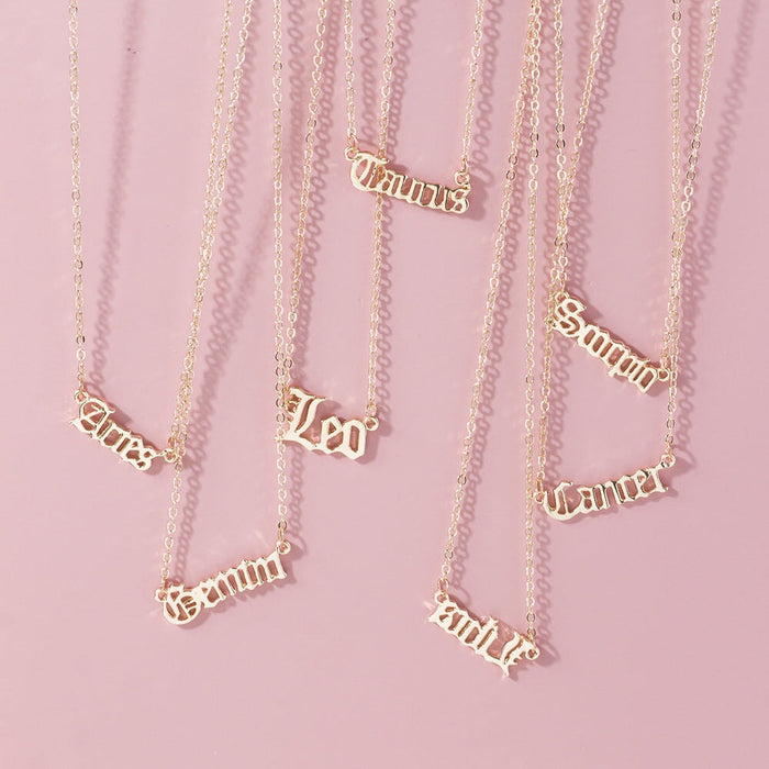 Wholesale twelve constellation alloy necklace JDC-NE-YiD008 Necklaces 宜达 Wholesale Jewelry JoyasDeChina Joyas De China