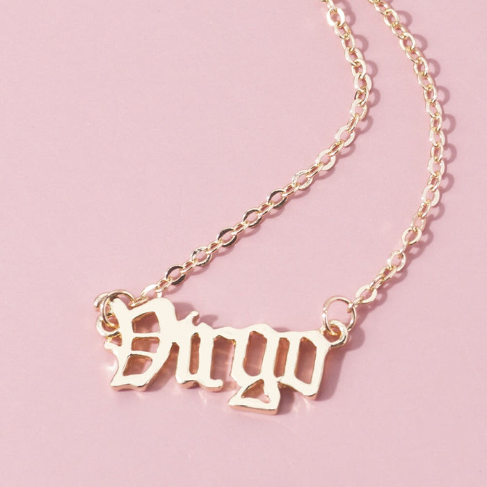 Wholesale twelve constellation alloy necklace JDC-NE-YiD008 Necklaces 宜达 8-Virgo Wholesale Jewelry JoyasDeChina Joyas De China