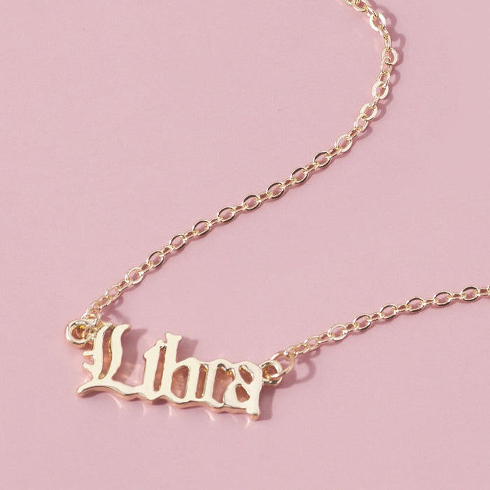 Wholesale twelve constellation alloy necklace JDC-NE-YiD008 Necklaces 宜达 9-Libra Wholesale Jewelry JoyasDeChina Joyas De China
