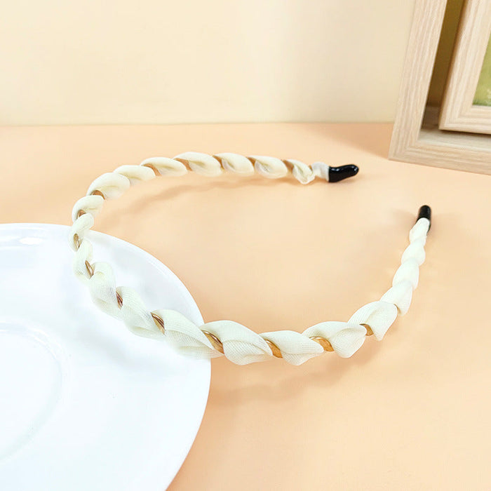 Wholesale twist winding hair hoop JDC-HD-O289 Headband JoyasDeChina Beige Wholesale Jewelry JoyasDeChina Joyas De China