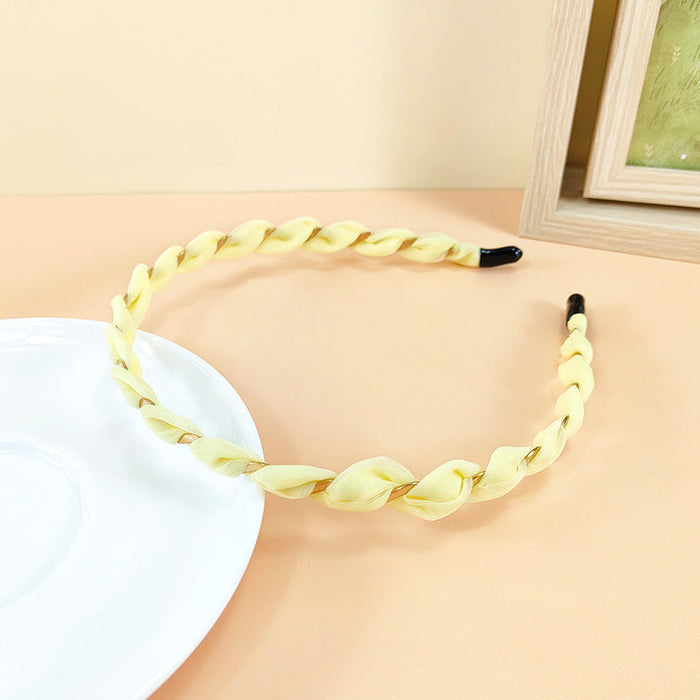 Wholesale twist winding hair hoop JDC-HD-O289 Headband JoyasDeChina yellow Wholesale Jewelry JoyasDeChina Joyas De China