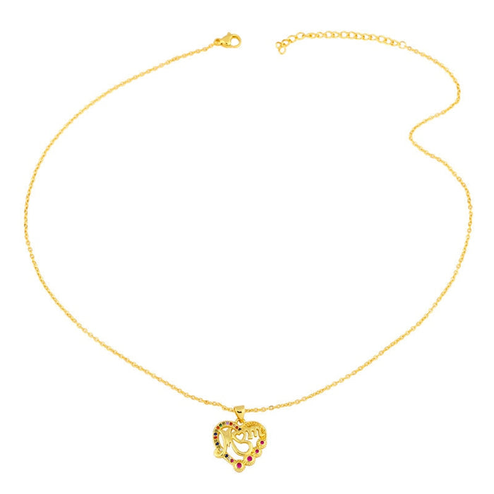 Wholesale two-petal diamond-encrusted Mother's Day Necklace JDC-NE-AOS012 Necklaces 翱昇 Wholesale Jewelry JoyasDeChina Joyas De China