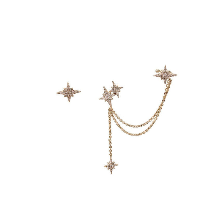 Wholesale ultra glitter diamond set meteor alloy earrings JDC-ES-ruil001 Earrings 瑞列 Golden Wholesale Jewelry JoyasDeChina Joyas De China