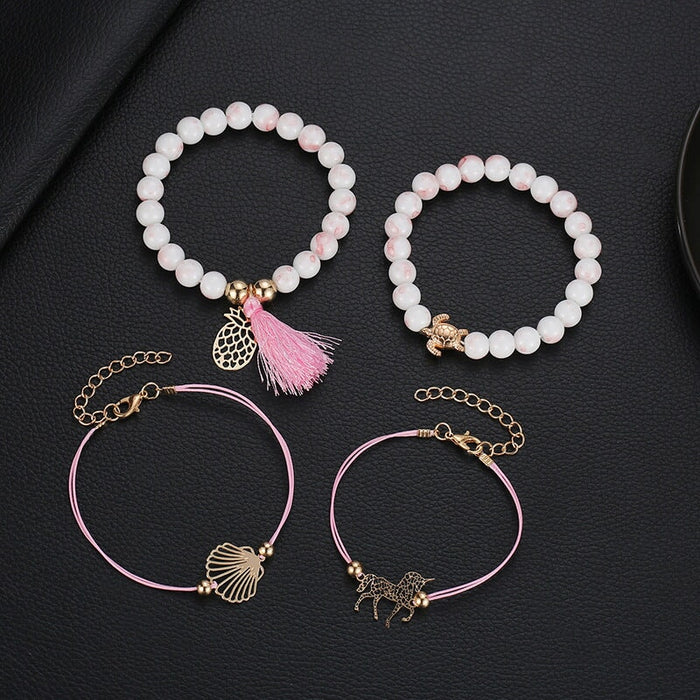 Wholesale Unicorn Pineapple Alloy Beaded Bracelet JDC-BT-A034 Bracelet 妙雅 Wholesale Jewelry JoyasDeChina Joyas De China