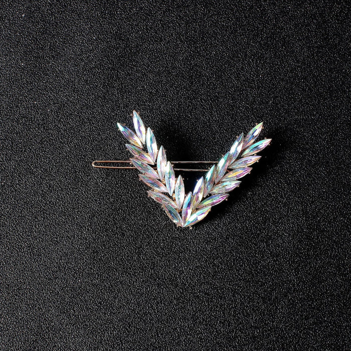 Wholesale V-shaped alloy crystal leaf hairpin JDC-HC-JE004 Hair Clips 璟恩 1 Wholesale Jewelry JoyasDeChina Joyas De China