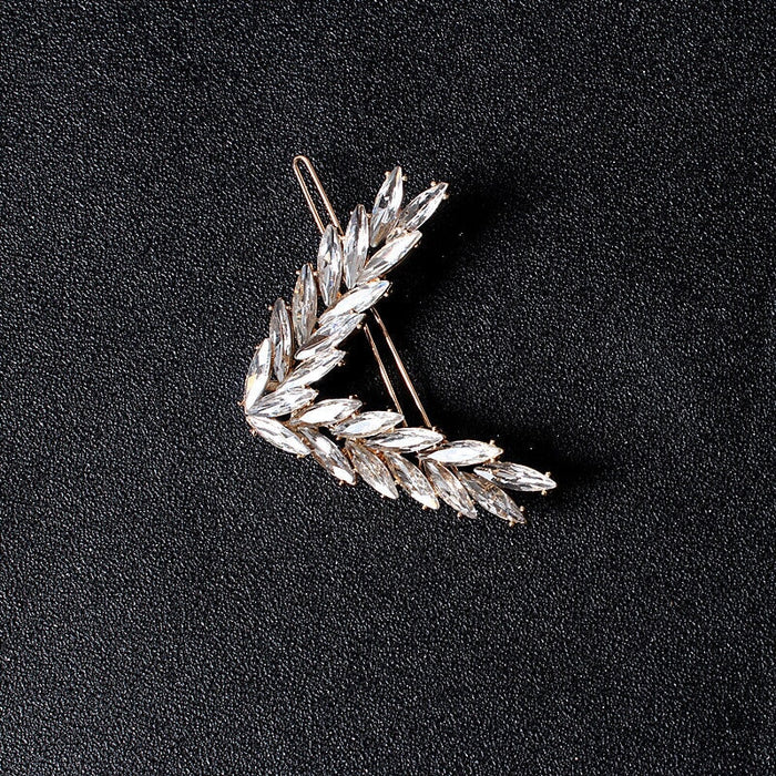Wholesale V-shaped alloy crystal leaf hairpin JDC-HC-JE004 Hair Clips 璟恩 2 Wholesale Jewelry JoyasDeChina Joyas De China