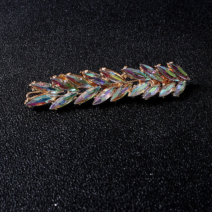 Wholesale V-shaped alloy crystal leaf hairpin JDC-HC-JE004 Hair Clips 璟恩 3 Wholesale Jewelry JoyasDeChina Joyas De China