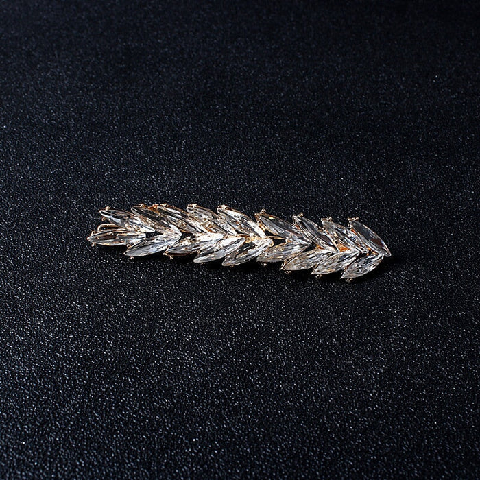 Wholesale V-shaped alloy crystal leaf hairpin JDC-HC-JE004 Hair Clips 璟恩 Wholesale Jewelry JoyasDeChina Joyas De China