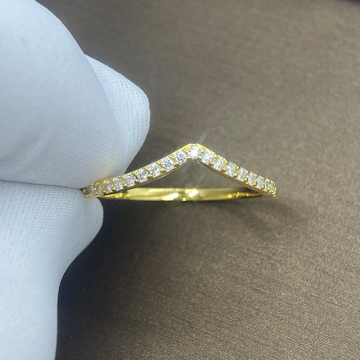 Wholesale V-shaped heart diamond ring JDC-RS-Liuliu003 Rings 六六 2 6 Wholesale Jewelry JoyasDeChina Joyas De China