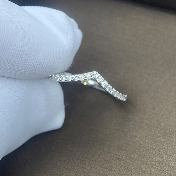 Wholesale V-shaped heart diamond ring JDC-RS-Liuliu003 Rings 六六 Wholesale Jewelry JoyasDeChina Joyas De China
