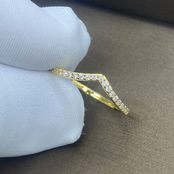Wholesale V-shaped heart diamond ring JDC-RS-Liuliu003 Rings 六六 Wholesale Jewelry JoyasDeChina Joyas De China