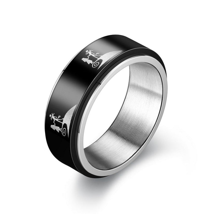 Wholesale vacuum titanium steel rotating ring JDC-RS-Dingc012 Rings 顶潮 Wholesale Jewelry JoyasDeChina Joyas De China