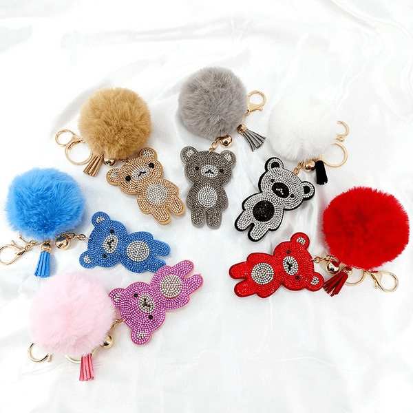 Wholesale velvet bear key chain MOQ ≥ 10 JDC-KC-YZ005 Keychains 永泽 Wholesale Jewelry JoyasDeChina Joyas De China