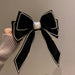Wholesale velvet diamond-encrusted pearl bow hairpin JDC-HC-BaoY001 Hair Clips 宝钰 black Wholesale Jewelry JoyasDeChina Joyas De China