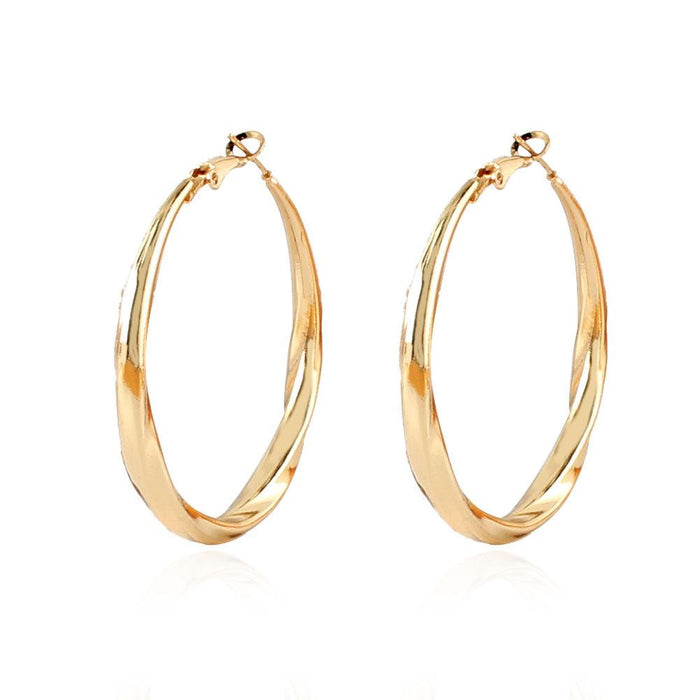 Wholesale Vintage alloy geometric hoop earrings JDC-ES-GSTC026 Earrings JoyasDeChina golden Wholesale Jewelry JoyasDeChina Joyas De China