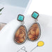 Wholesale Vintage Alloy Turquoise Earrings JDC-ES-Saip026 Earrings 赛蒲 Wholesale Jewelry JoyasDeChina Joyas De China