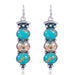 Wholesale vintage betel crystal long turquoise earrings JDC-ES-saip043 Earrings 赛蒲 Wholesale Jewelry JoyasDeChina Joyas De China