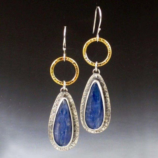 Wholesale vintage blue metal earrings JDC-ES-WN021 Earrings 薇妮 Wholesale Jewelry JoyasDeChina Joyas De China