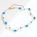 Wholesale Vintage color Beaded Flower Necklace JDC-NE-JQ092 NECKLACE JoyasDeChina blue Wholesale Jewelry JoyasDeChina Joyas De China