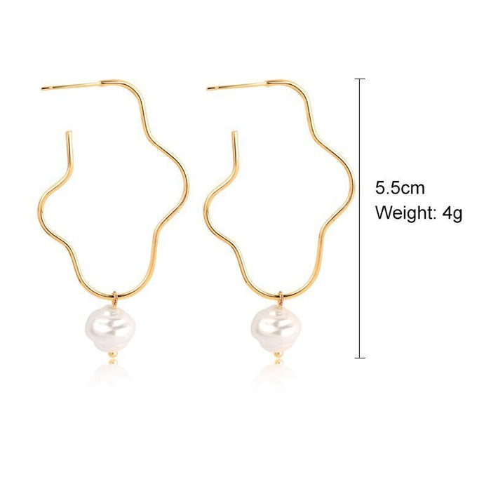 Wholesale vintage court style pearl stud earrings JDC-ES-ManY002 Earrings 满溢 Wholesale Jewelry JoyasDeChina Joyas De China