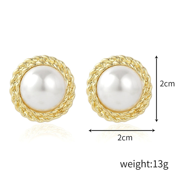 Wholesale vintage court style pearl stud earrings JDC-ES-ManY002 Earrings 满溢 2 Wholesale Jewelry JoyasDeChina Joyas De China