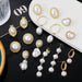Wholesale vintage court style pearl stud earrings JDC-ES-ManY002 Earrings 满溢 Wholesale Jewelry JoyasDeChina Joyas De China