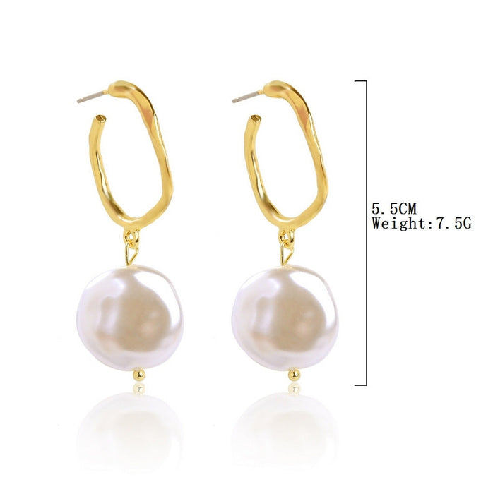 Wholesale vintage court style pearl stud earrings JDC-ES-ManY002 Earrings 满溢 Wholesale Jewelry JoyasDeChina Joyas De China