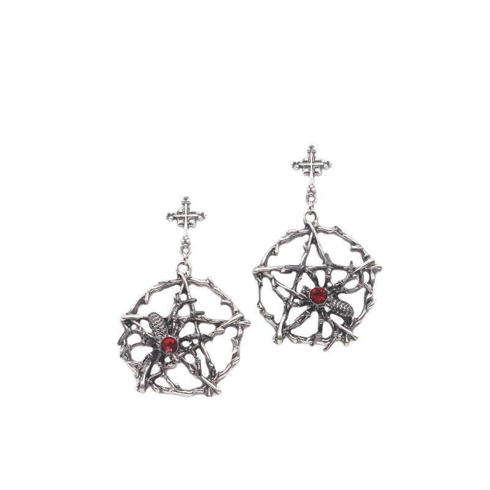 Wholesale vintage cross pentagram spider alloy earrings JDC-ES-YYFF011 Earrings 燕羽飞飞 Wholesale Jewelry JoyasDeChina Joyas De China