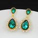 Wholesale vintage crystal green long alloy earrings JDC-ES-GSDB048 Earrings 丹比华比 Wholesale Jewelry JoyasDeChina Joyas De China