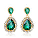 Wholesale vintage crystal green long alloy earrings JDC-ES-GSDB048 Earrings 丹比华比 Wholesale Jewelry JoyasDeChina Joyas De China