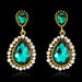 Wholesale vintage crystal green long alloy earrings JDC-ES-GSDB048 Earrings 丹比华比 Wholesale Jewelry JoyasDeChina Joyas De China