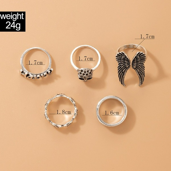 Wholesale Vintage geometric ring 5-piece set JDC-RS-C271 Rings JoyasDeChina Wholesale Jewelry JoyasDeChina Joyas De China
