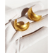 Wholesale Vintage Gold Bean Stud Earrings 925 Silver Needles JDC-ES-BaoLi002 Earrings 宝莉 Wholesale Jewelry JoyasDeChina Joyas De China