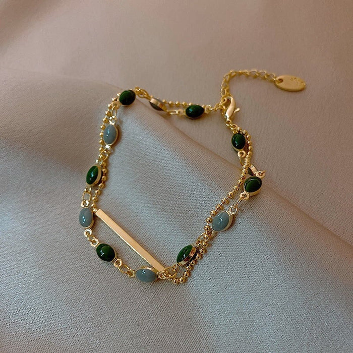 Wholesale vintage green alloy bracelet JDC-BT-BaoY015 Bracelet 宝钰 Wholesale Jewelry JoyasDeChina Joyas De China