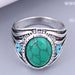 Wholesale Vintage Inlaid Turquoise temperament ring JDC-RS-WY088 Rings JoyasDeChina 2 Wholesale Jewelry JoyasDeChina Joyas De China