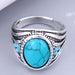 Wholesale Vintage Inlaid Turquoise temperament ring JDC-RS-WY088 Rings JoyasDeChina 3 Wholesale Jewelry JoyasDeChina Joyas De China
