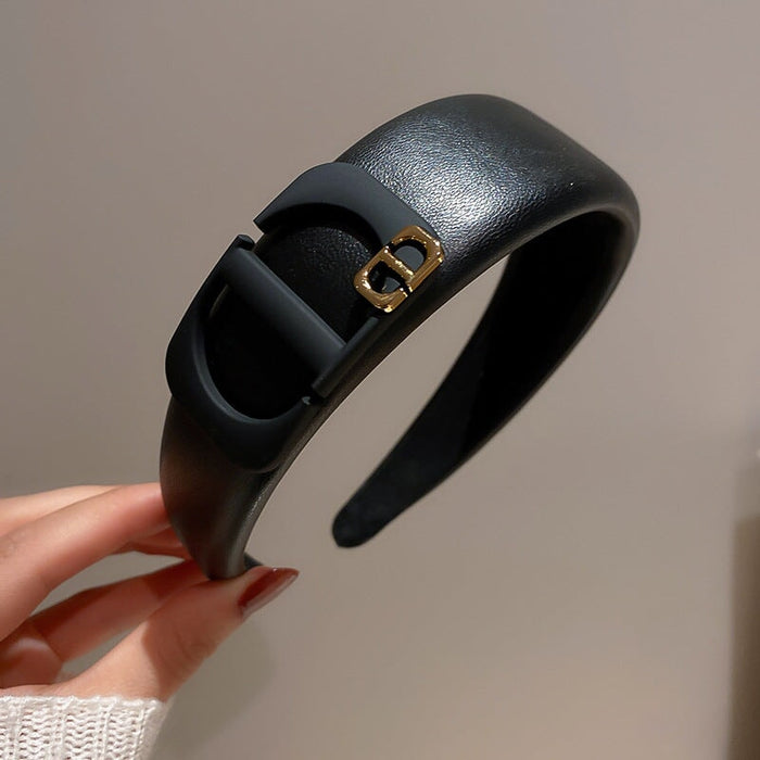 Wholesale vintage leather letter hair band (F)JDC-HD-BaoY003 Headband 宝钰 black Wholesale Jewelry JoyasDeChina Joyas De China