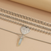 Wholesale Vintage letter heart crystal set Pendant Necklace JDC-NE-KJ135 NECKLACE JoyasDeChina Wholesale Jewelry JoyasDeChina Joyas De China