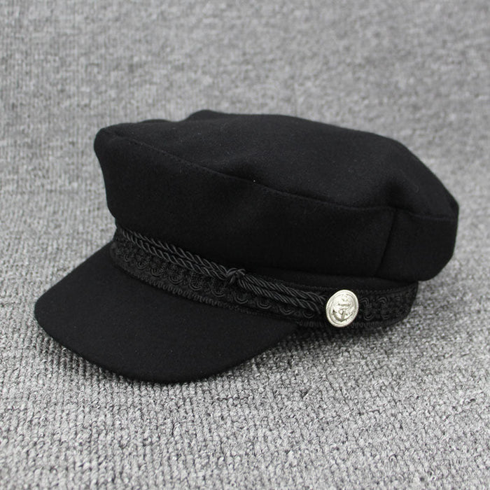Wholesale Vintage patchwork Beret Hat JDC-FH-LS003 Fashionhat JoyasDeChina black Average code Wholesale Jewelry JoyasDeChina Joyas De China