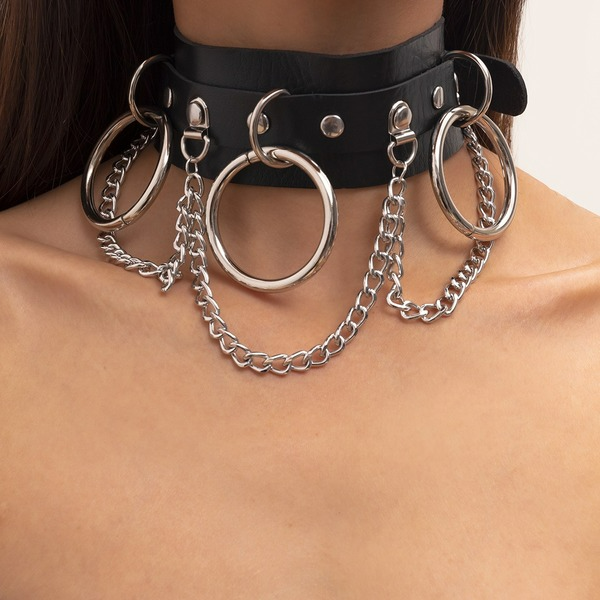 Wholesale Vintage Rococo ring chain neck chain female JDC-NE-KJ077 NECKLACE JoyasDeChina Black 4180 Wholesale Jewelry JoyasDeChina Joyas De China